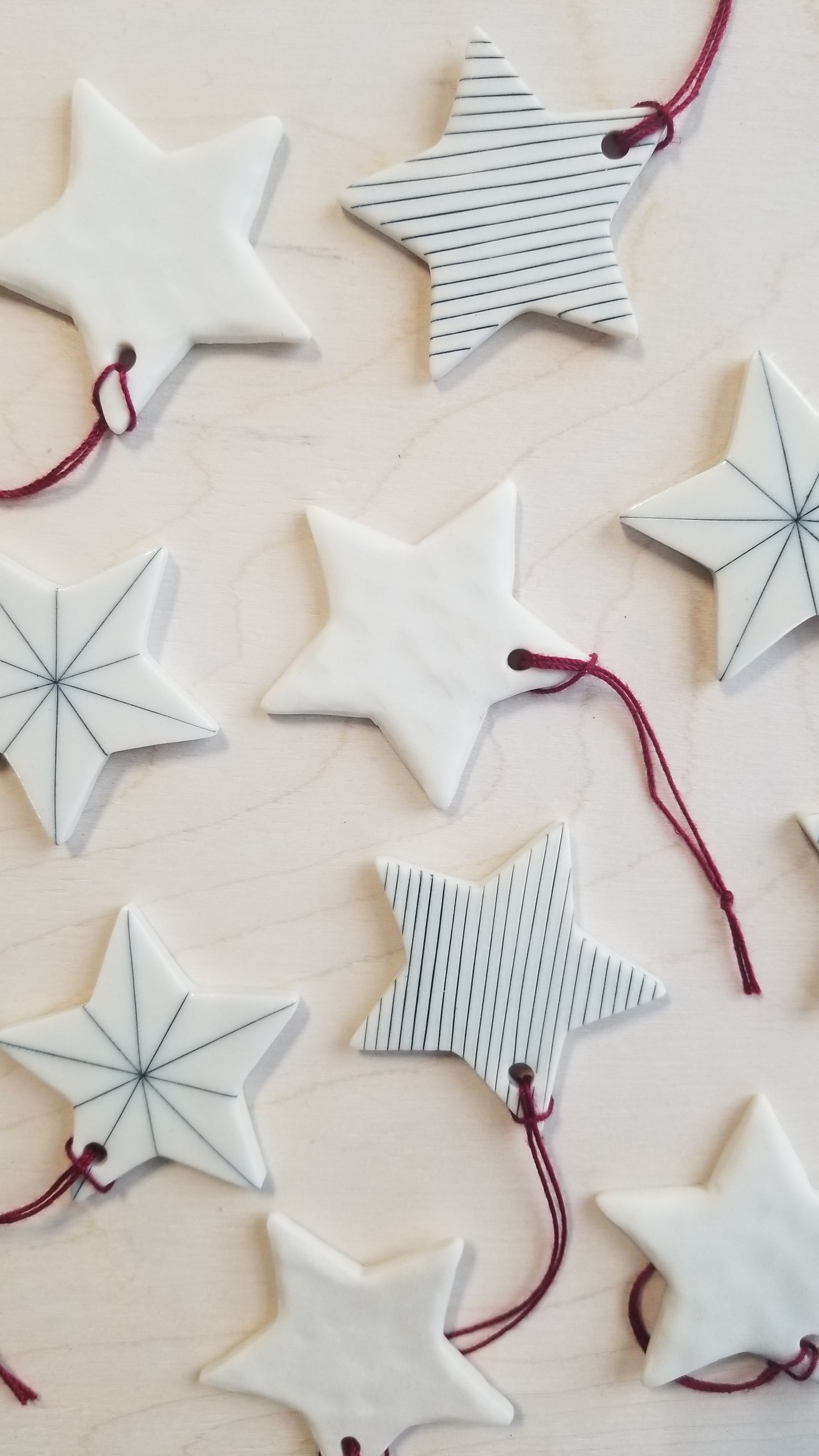 Porcelain Star Ornaments