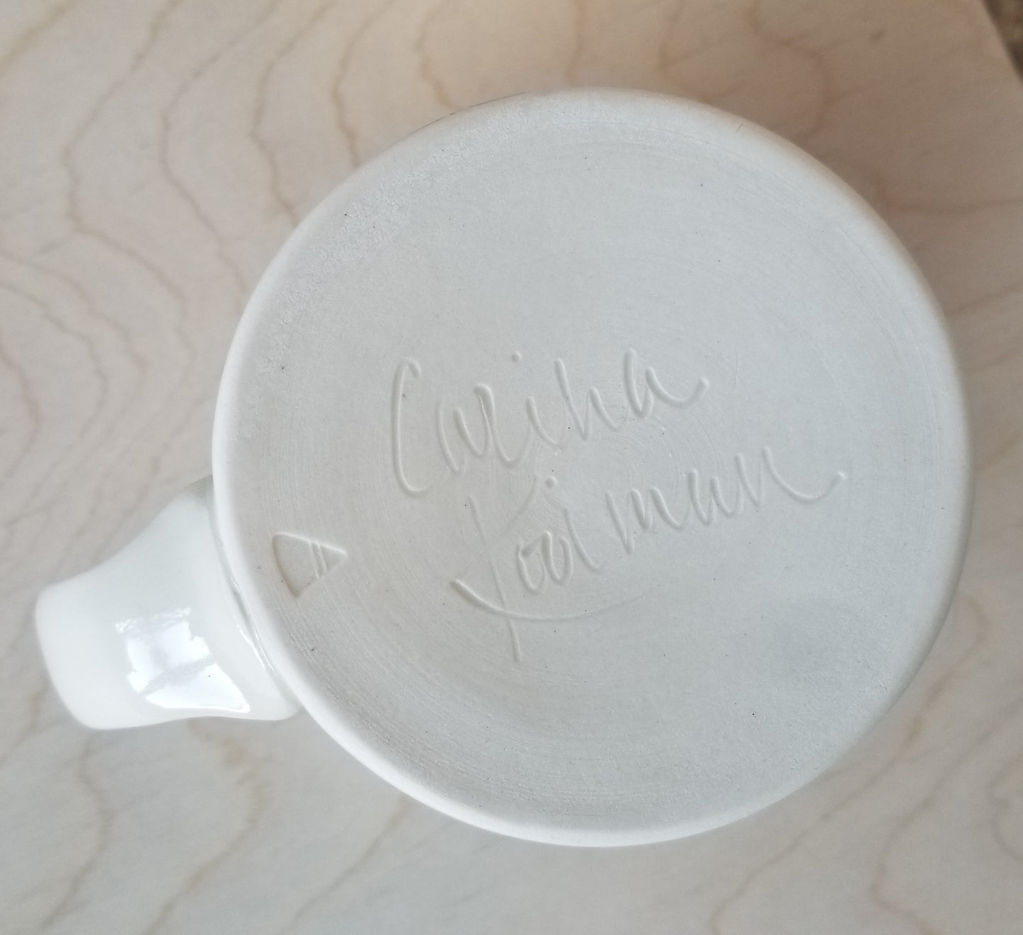 Porcelain Black Printed Leaf Mugs