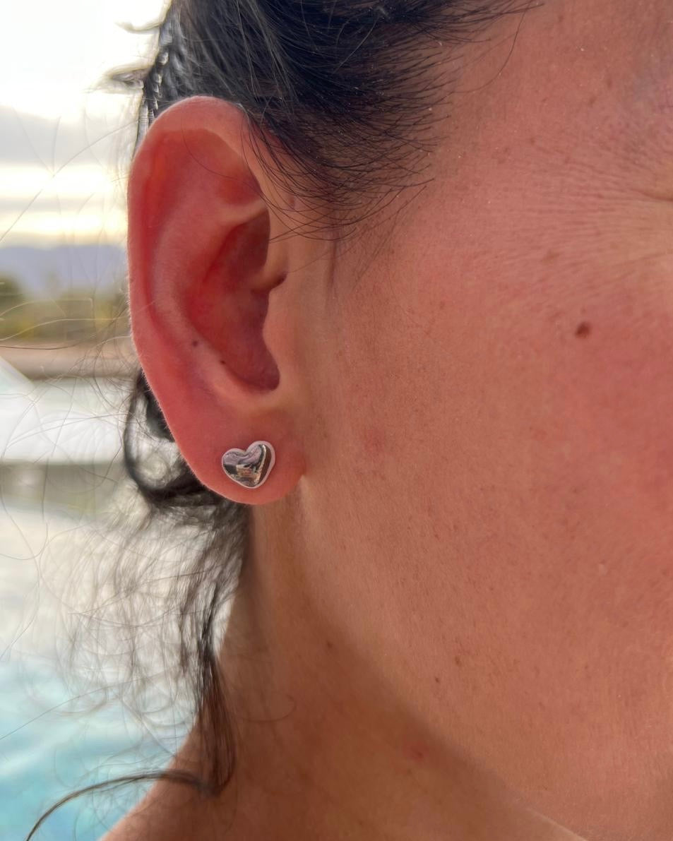 Porcelain Heart Studs