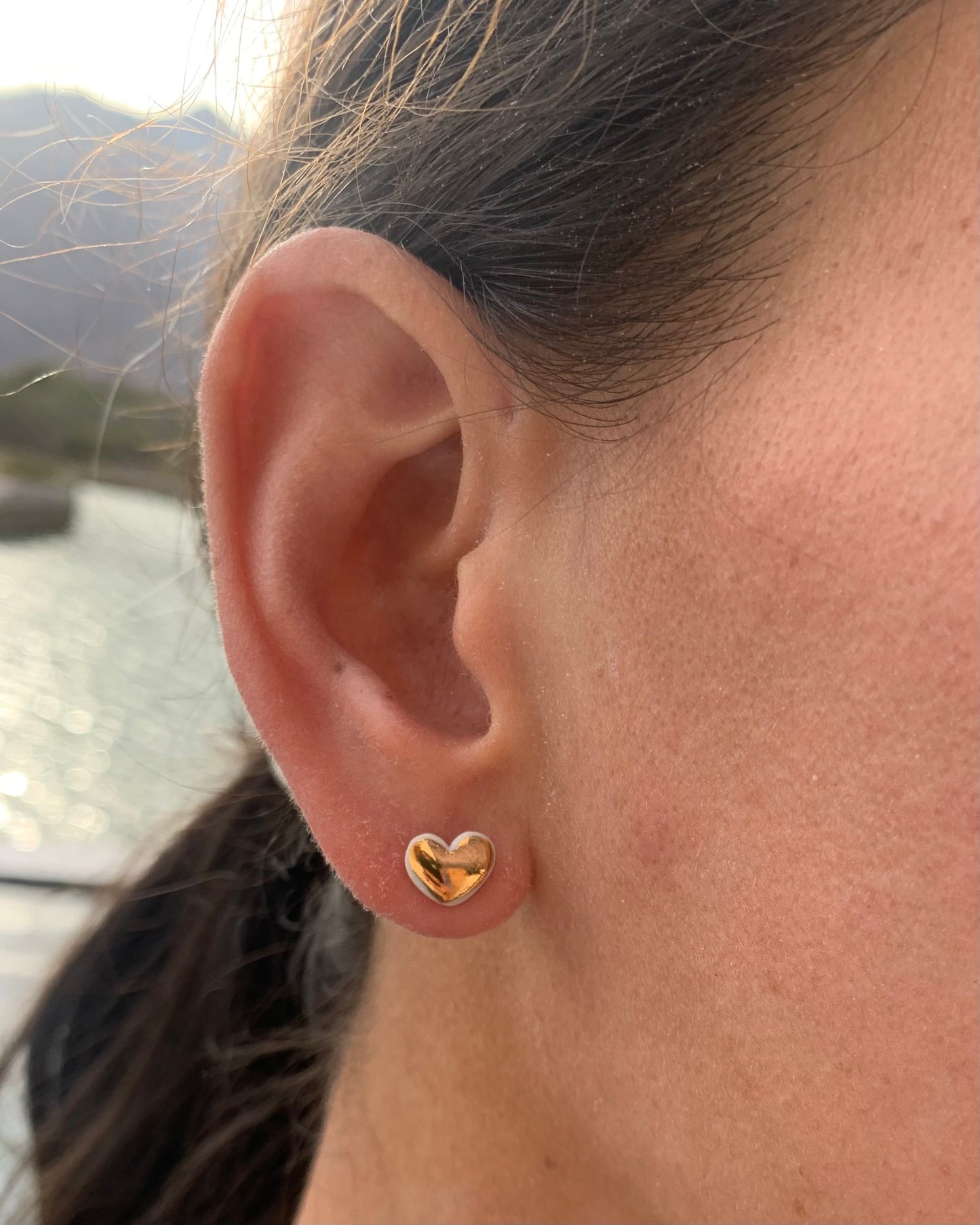 Porcelain Heart Studs