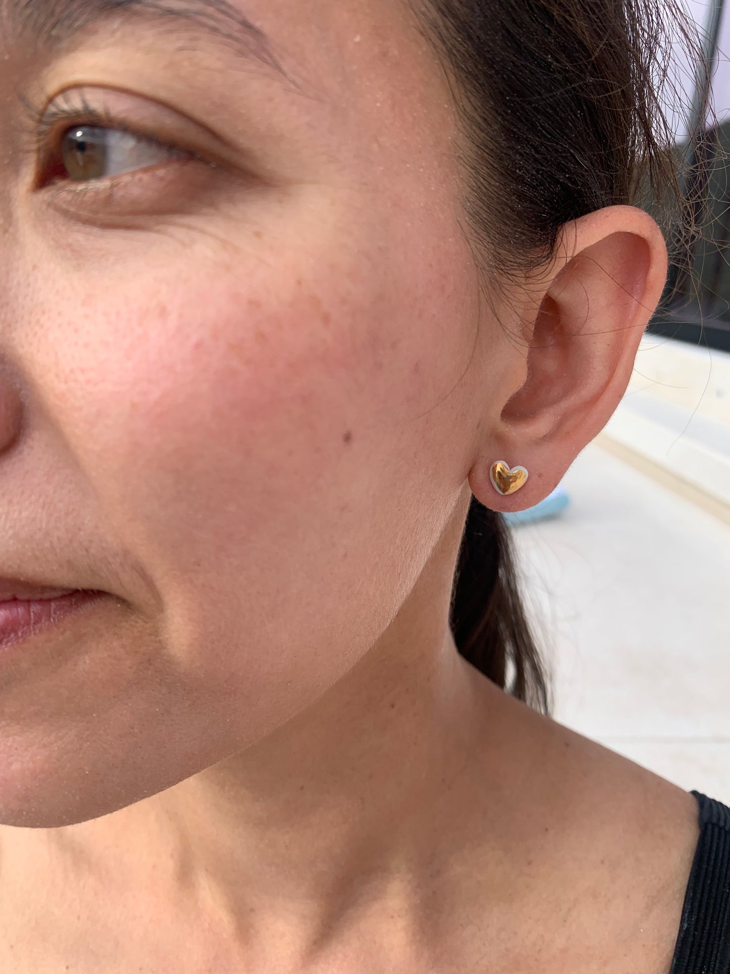 Porcelain Heart Studs