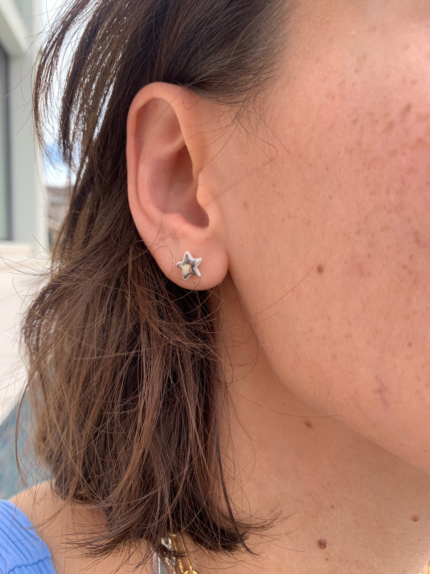 Porcelain Star Studs