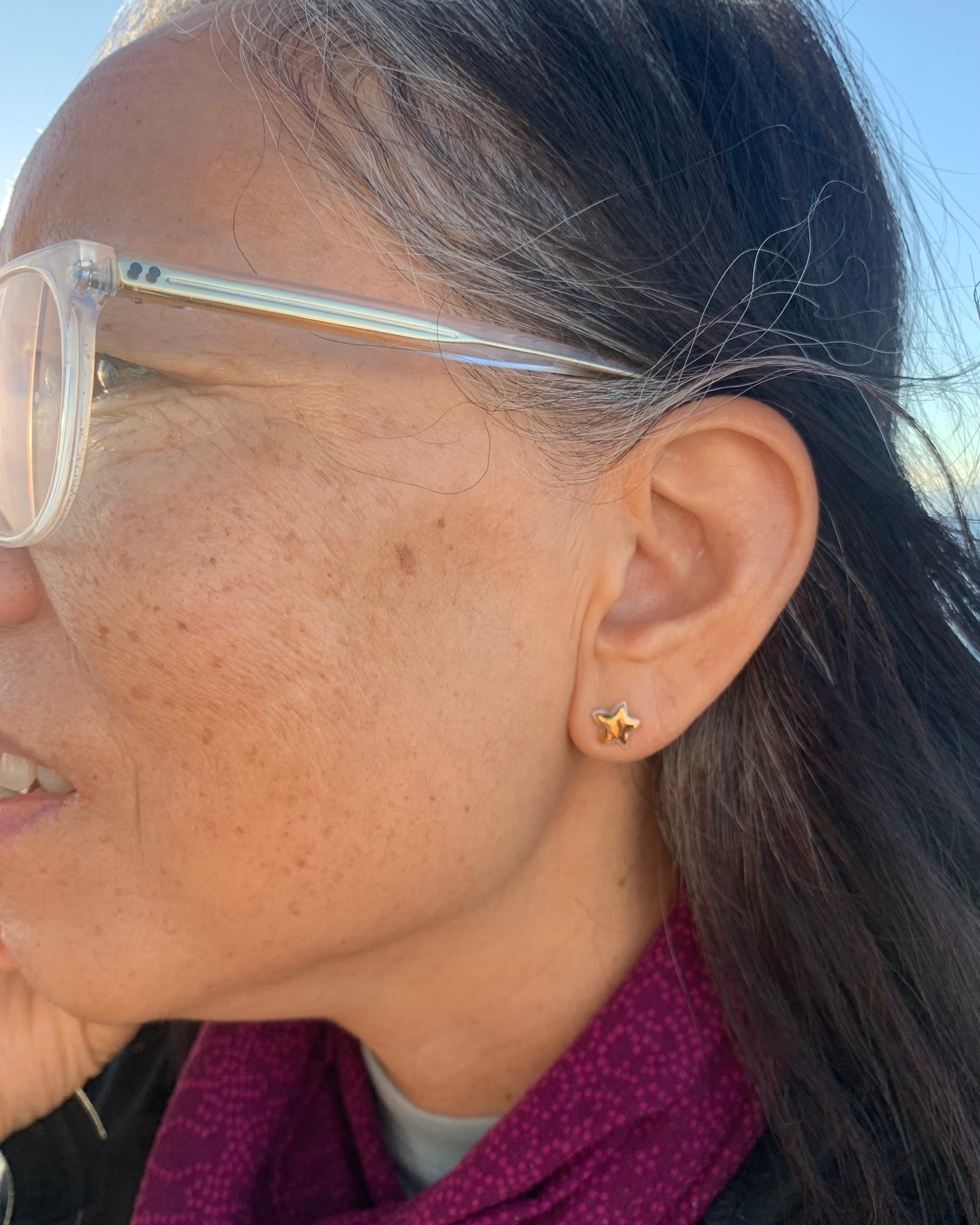 Porcelain Star Studs