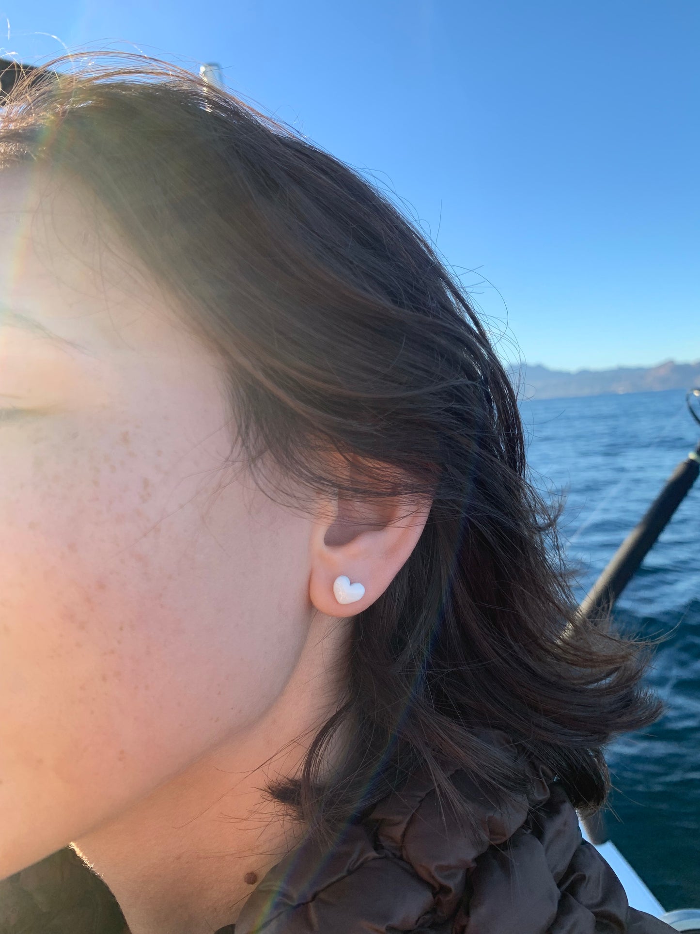 Porcelain Heart Studs