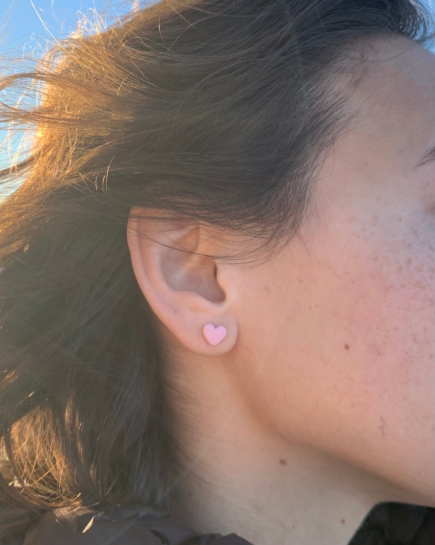 Porcelain Heart Studs