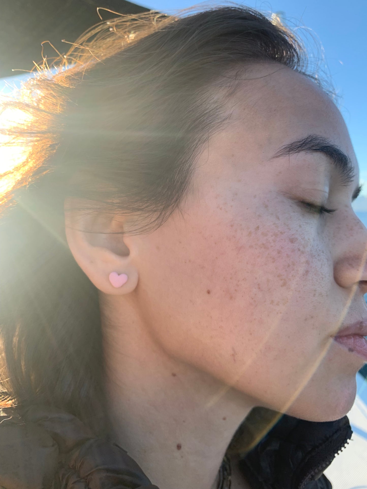 Porcelain Heart Studs