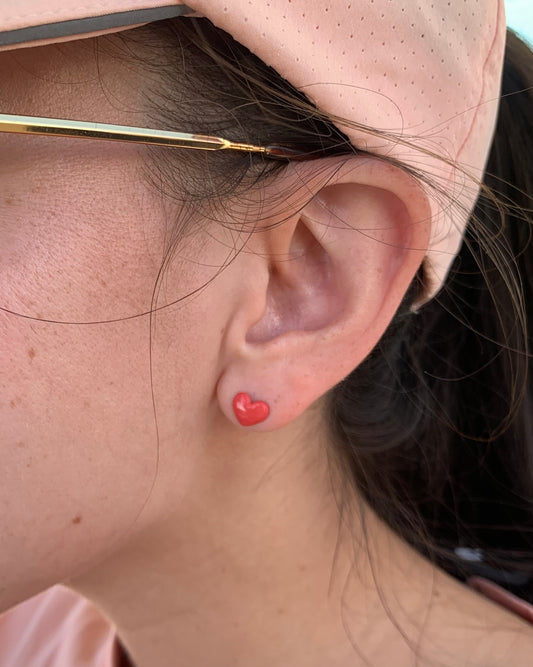 Porcelain Heart Studs