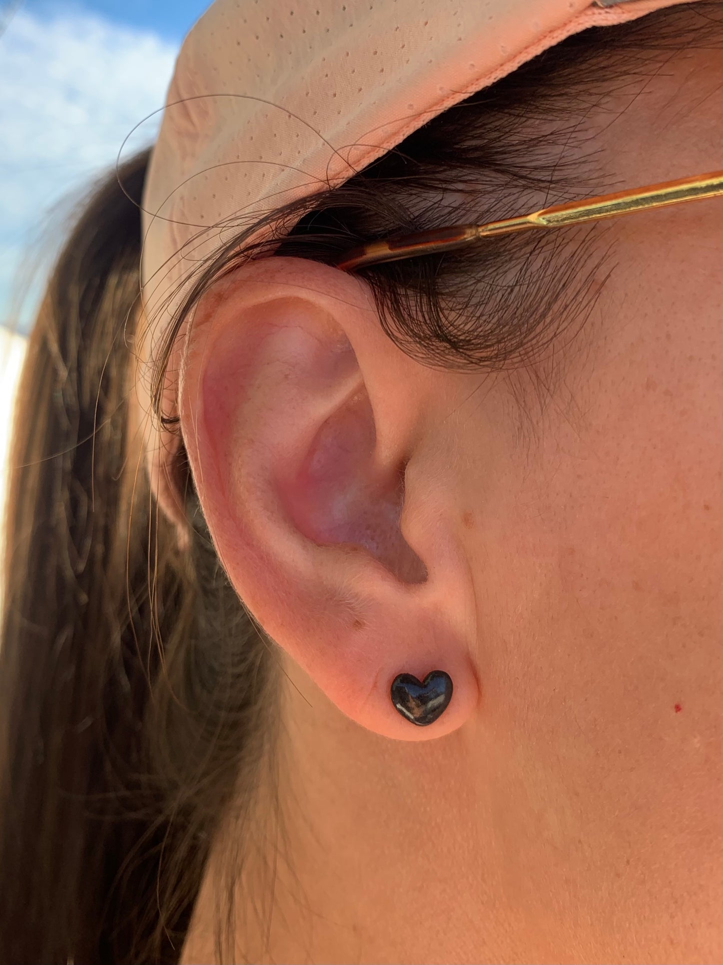 Porcelain Heart Studs