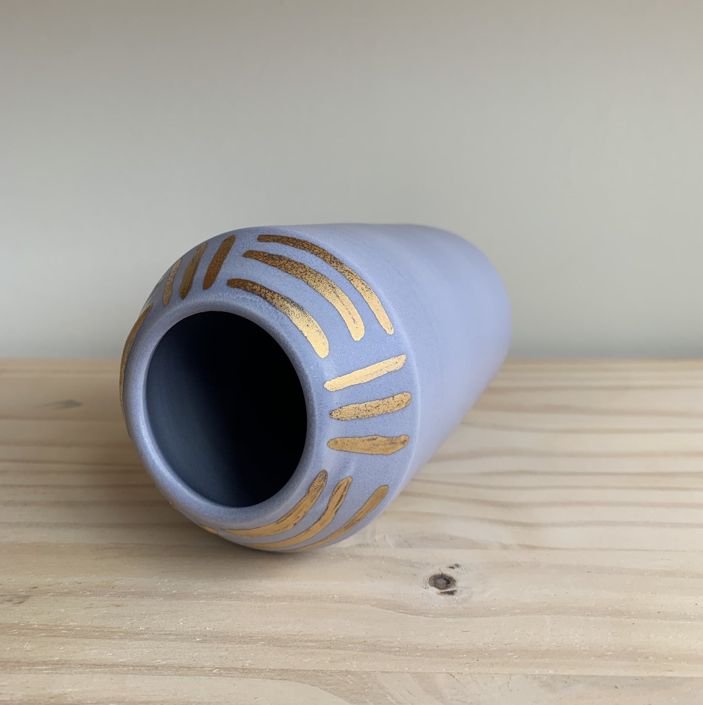 Lavendar Column Vase with Yellow Gold