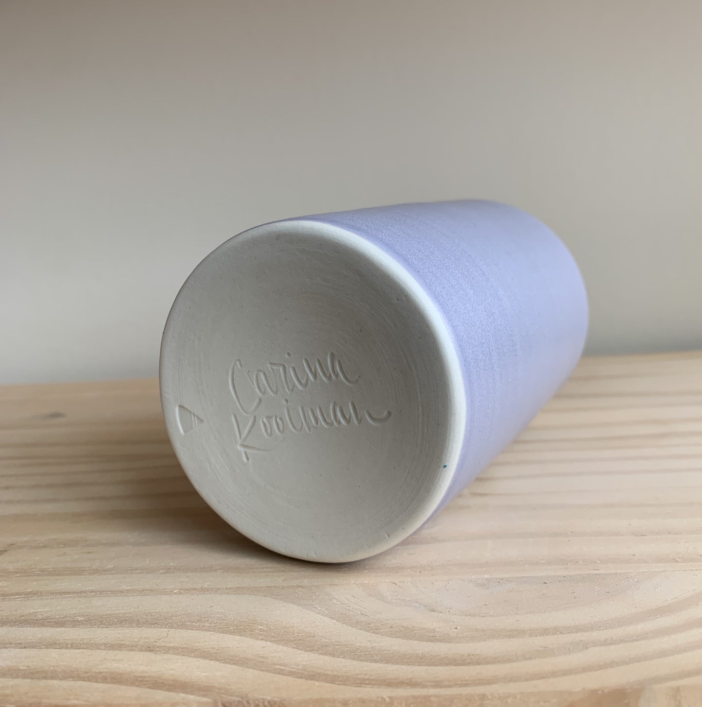 Lavendar Column Vase with Yellow Gold