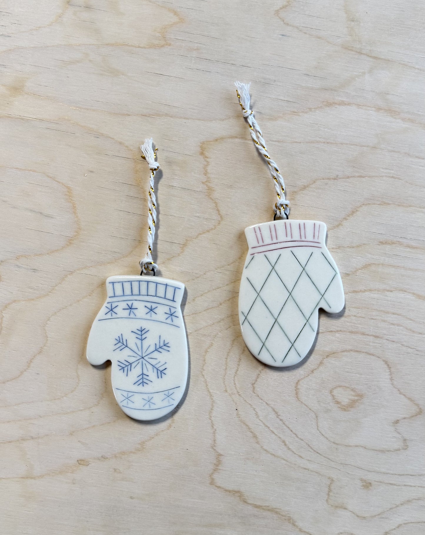 Argyle Mitten Ornament