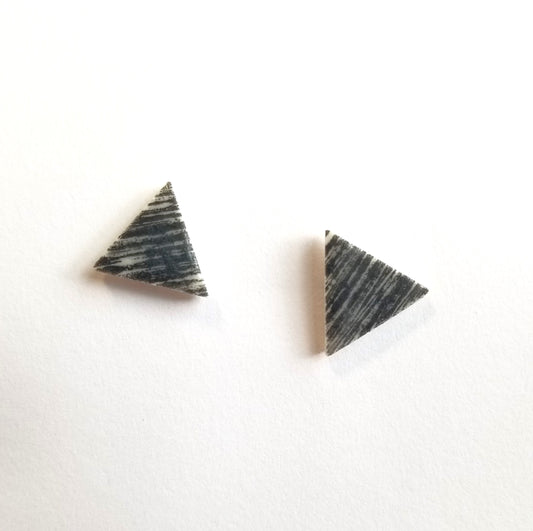 Black Printed Triangle Stud