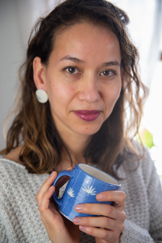 Porcelain Floral Carved Small Mugs (PREORDER)