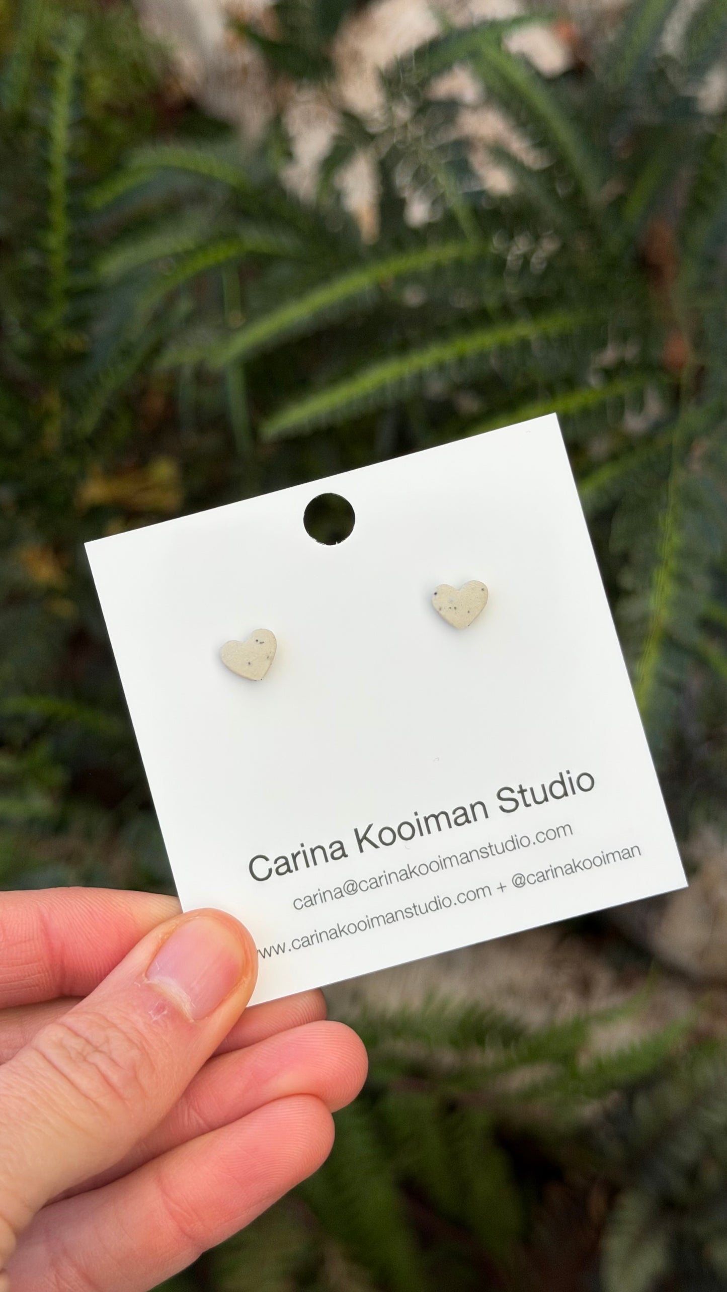 Porcelain Heart Studs