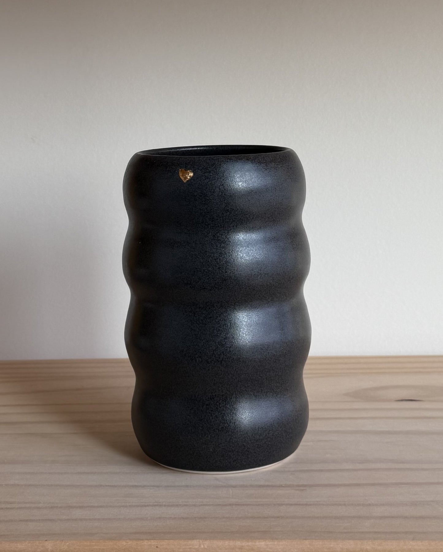 Bubble Vase with Yellow Gold Heart Accent