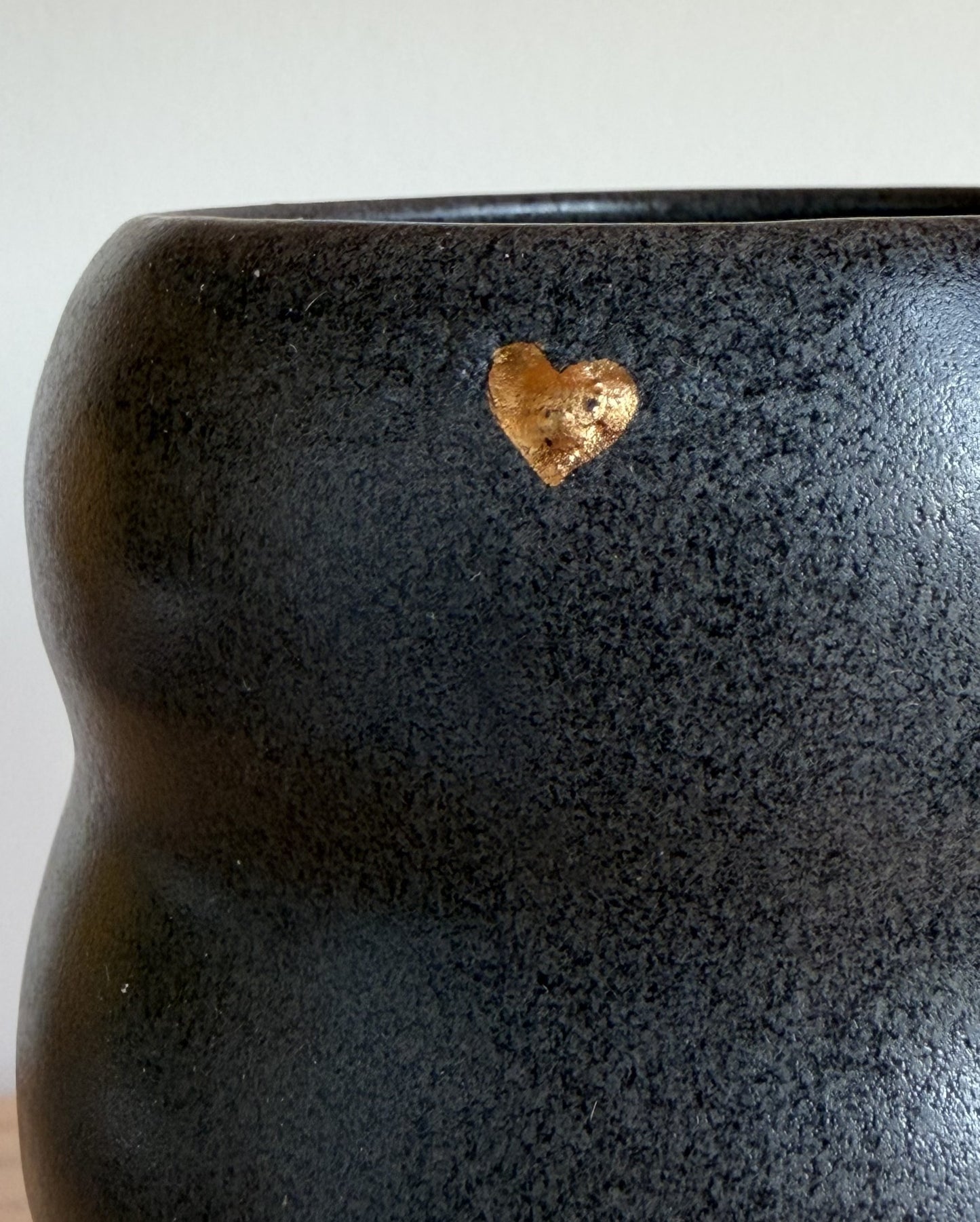 Bubble Vase with Yellow Gold Heart Accent