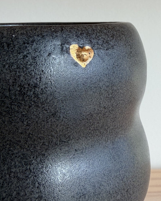 Bubble Vase with Yellow Gold Heart Accent