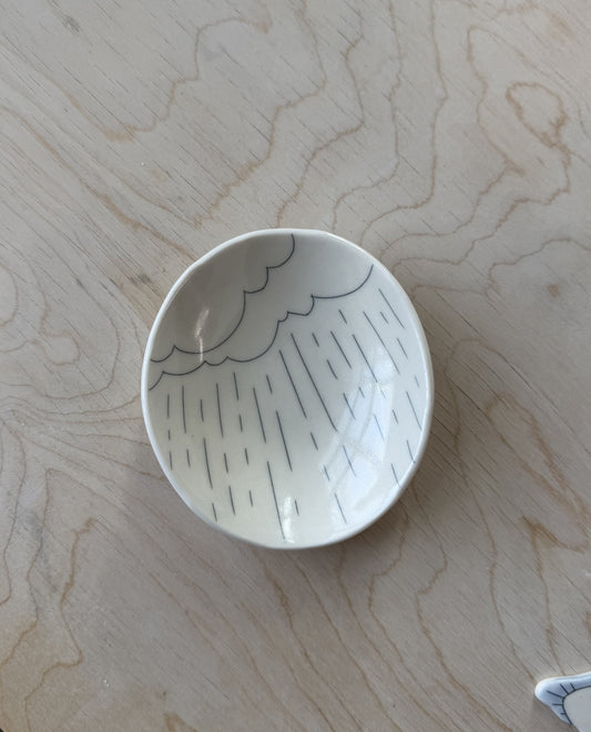 Trinket Dish with Rain Cloud Motif