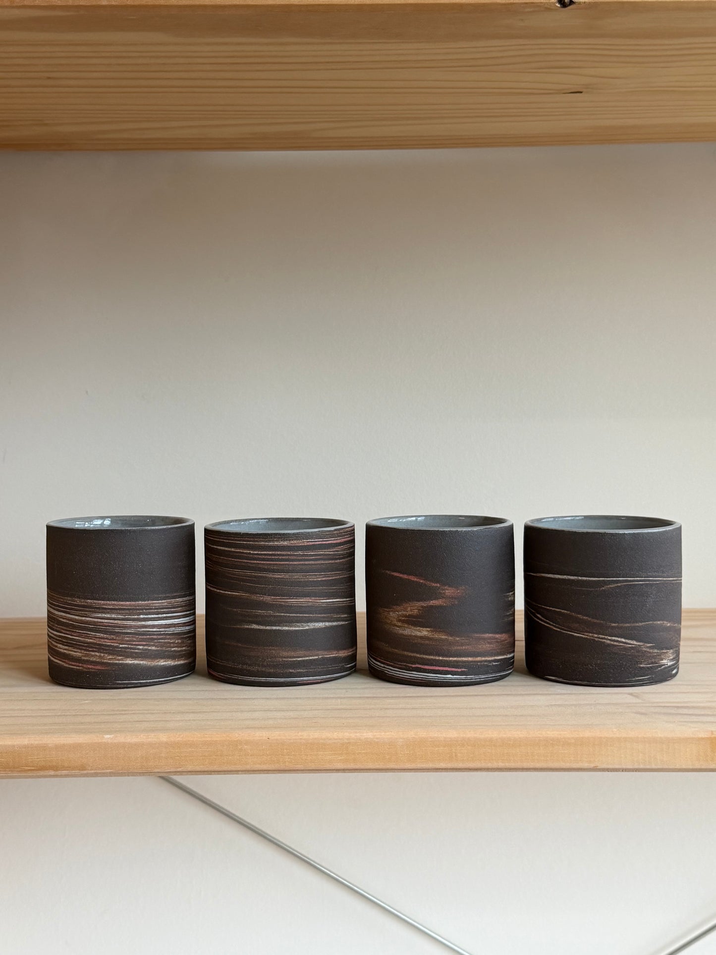 Deep Brown Marbled Candles - Cedar & Sea