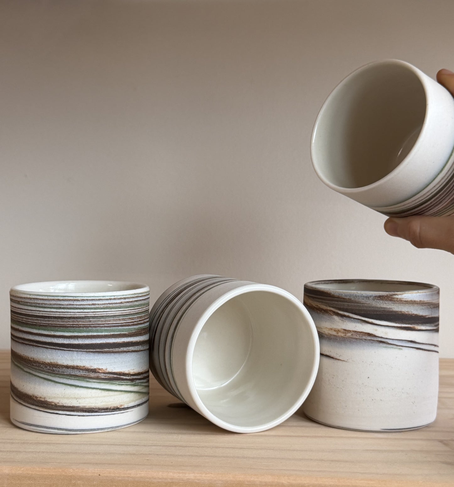 Forest Green Marbled Candles - Winter Orchard