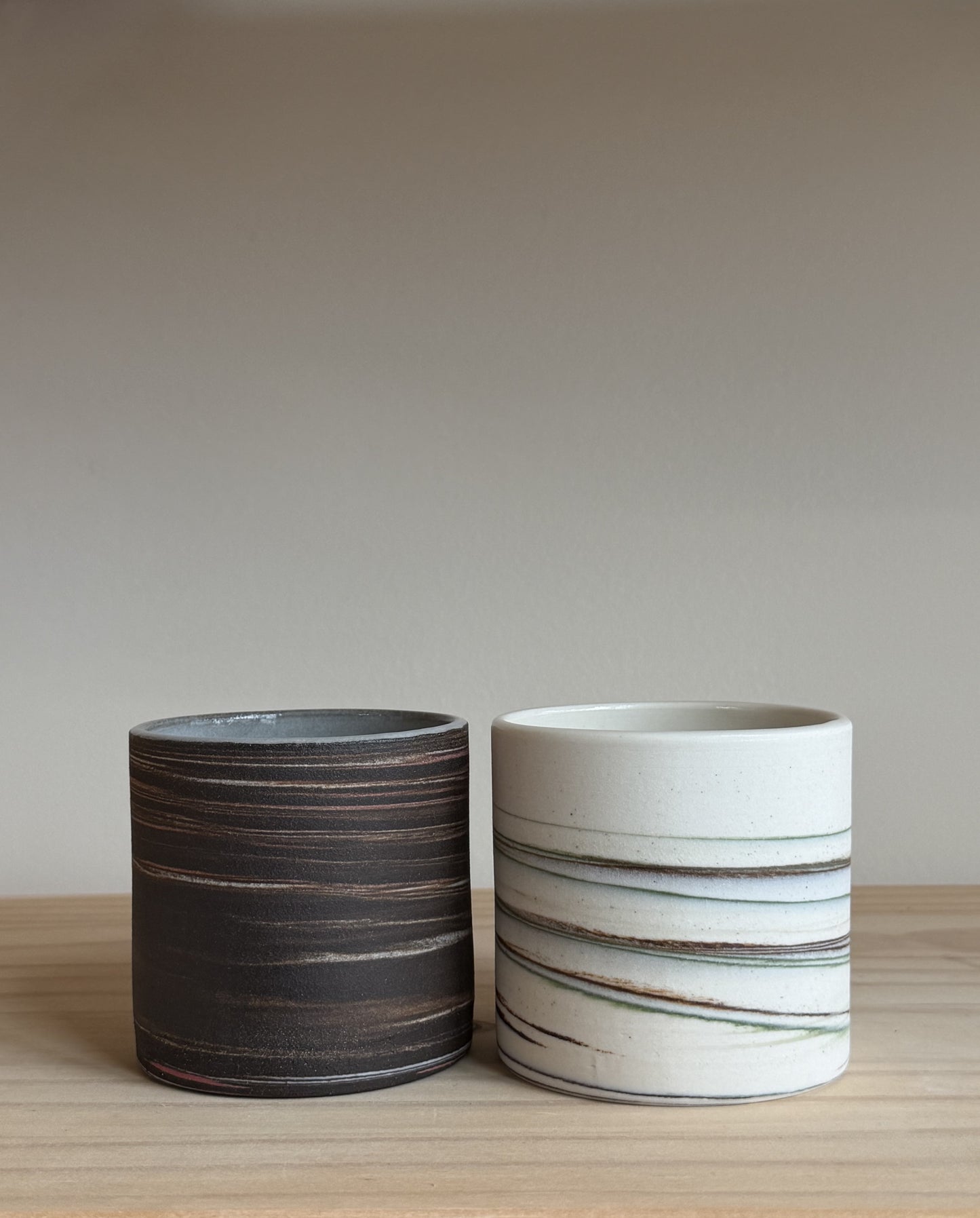 Deep Brown Marbled Candles - Cedar & Sea