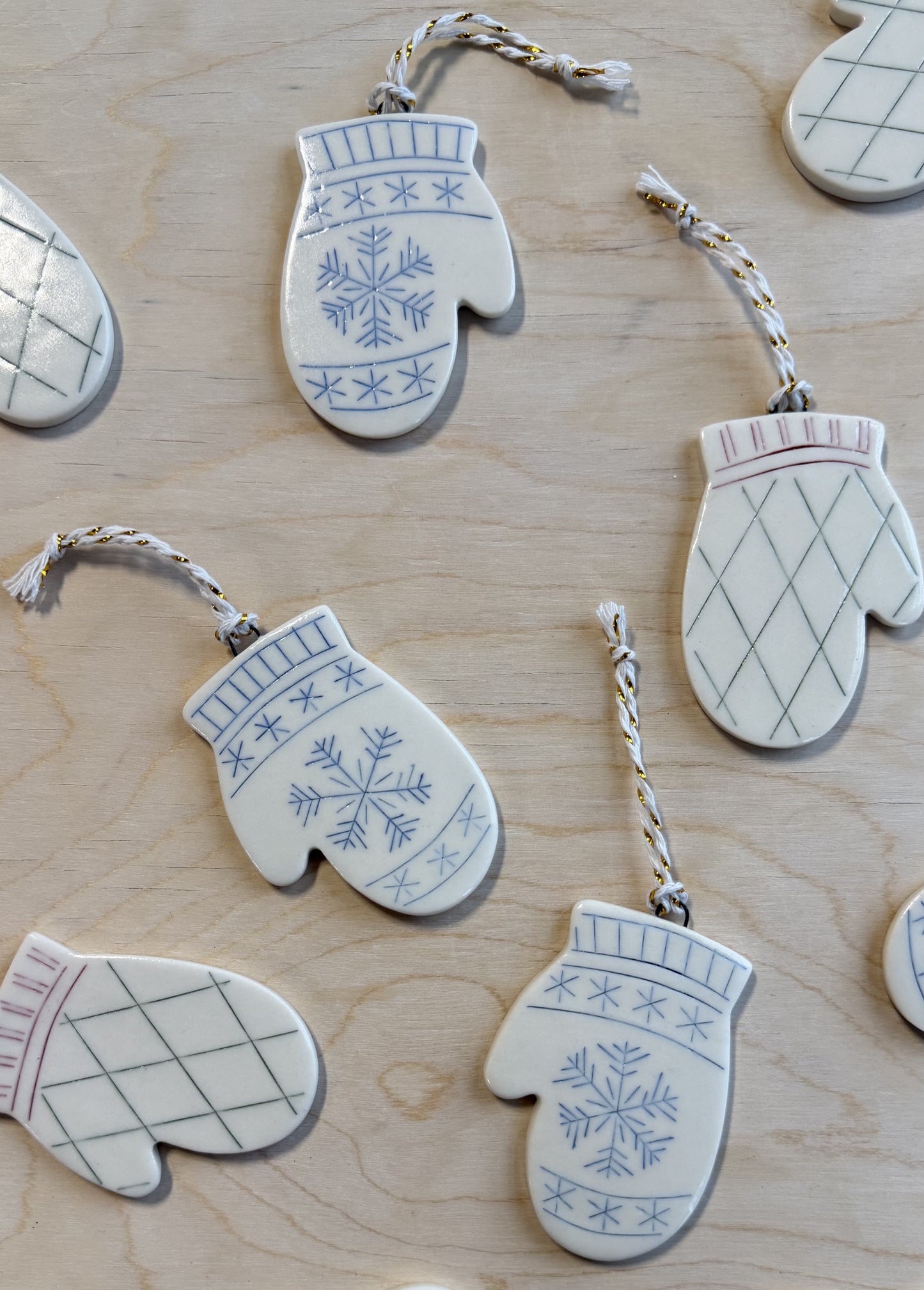 Argyle Mitten Ornament